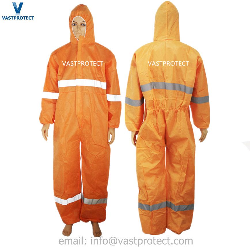 Chemical Antistatic Waterproof Breathable Disposable Clothing Industrial Overalls PP SMS Microporous White Protective Coverall - Image 6