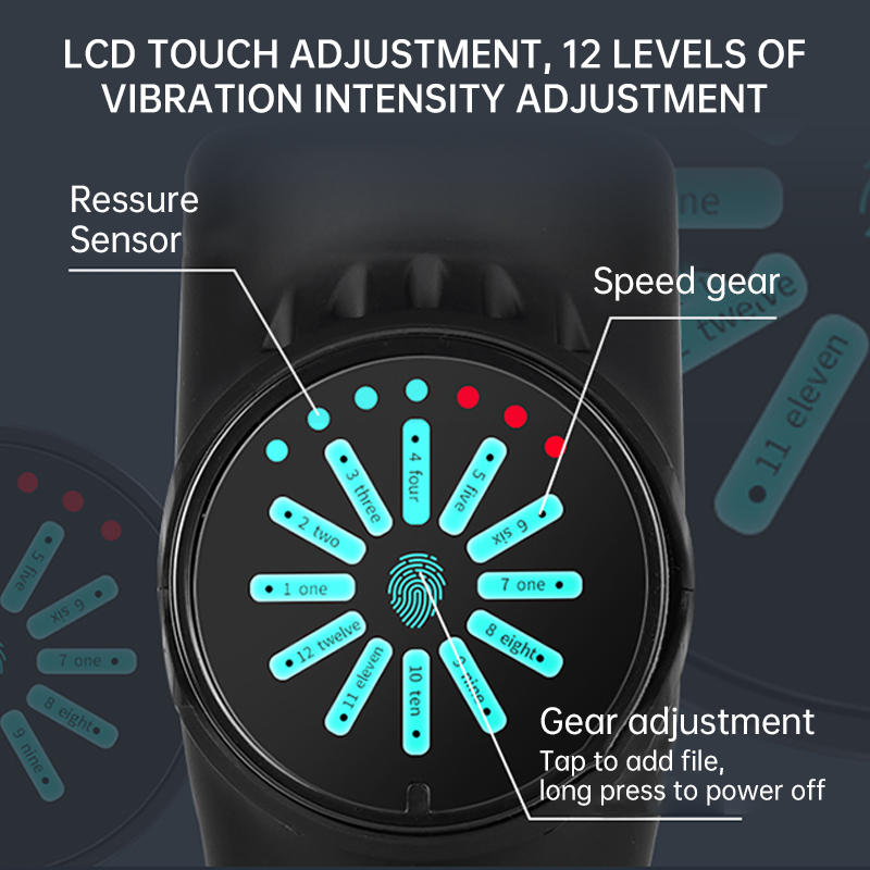 Best Handheld Deep Tissue Muscle Gun Massager with LCD Display Heat Vibrator & Mat Heads for Body Application - Image 5